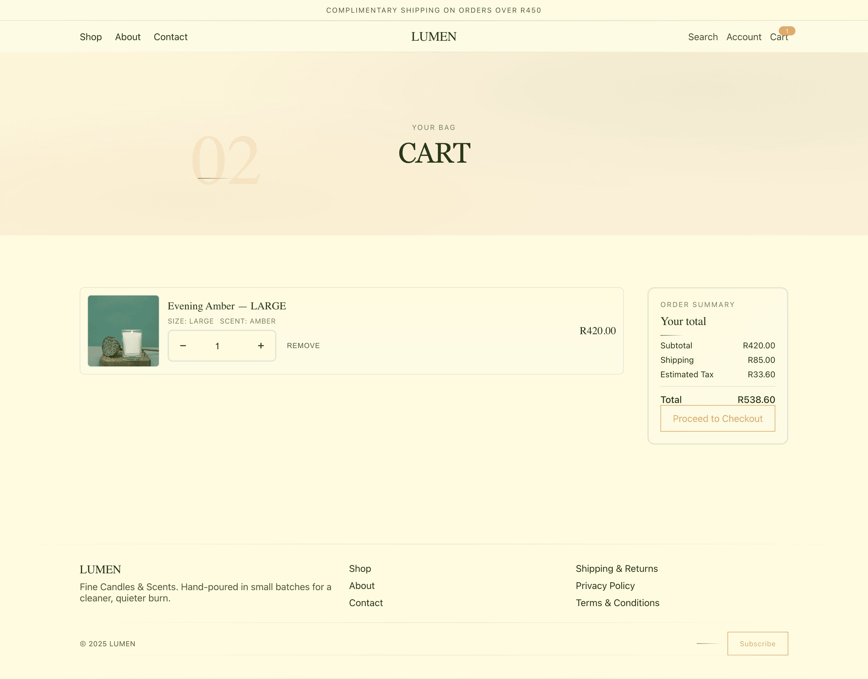 LUMEN Candles desktop screenshot 4