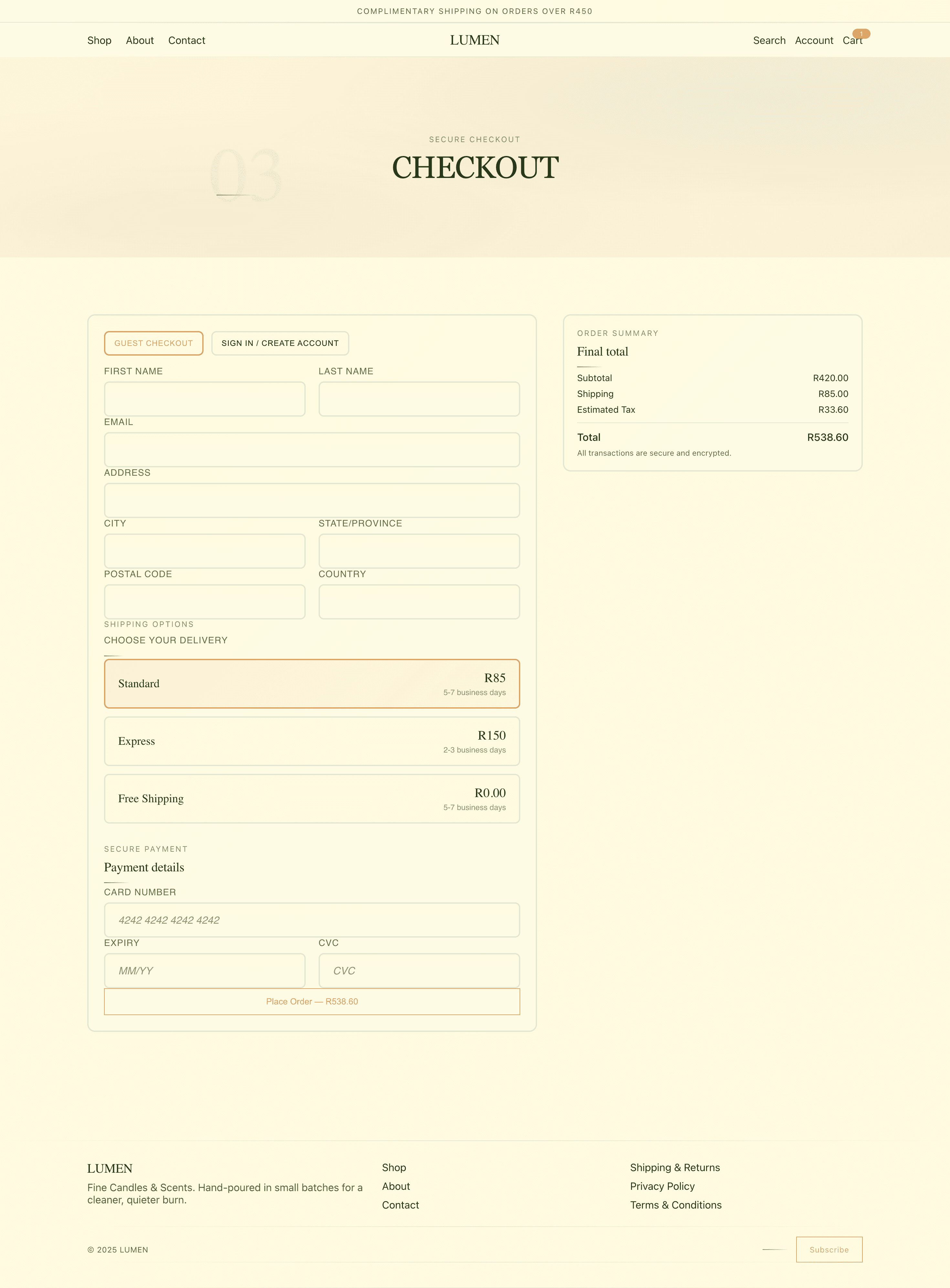 LUMEN Candles desktop screenshot 5