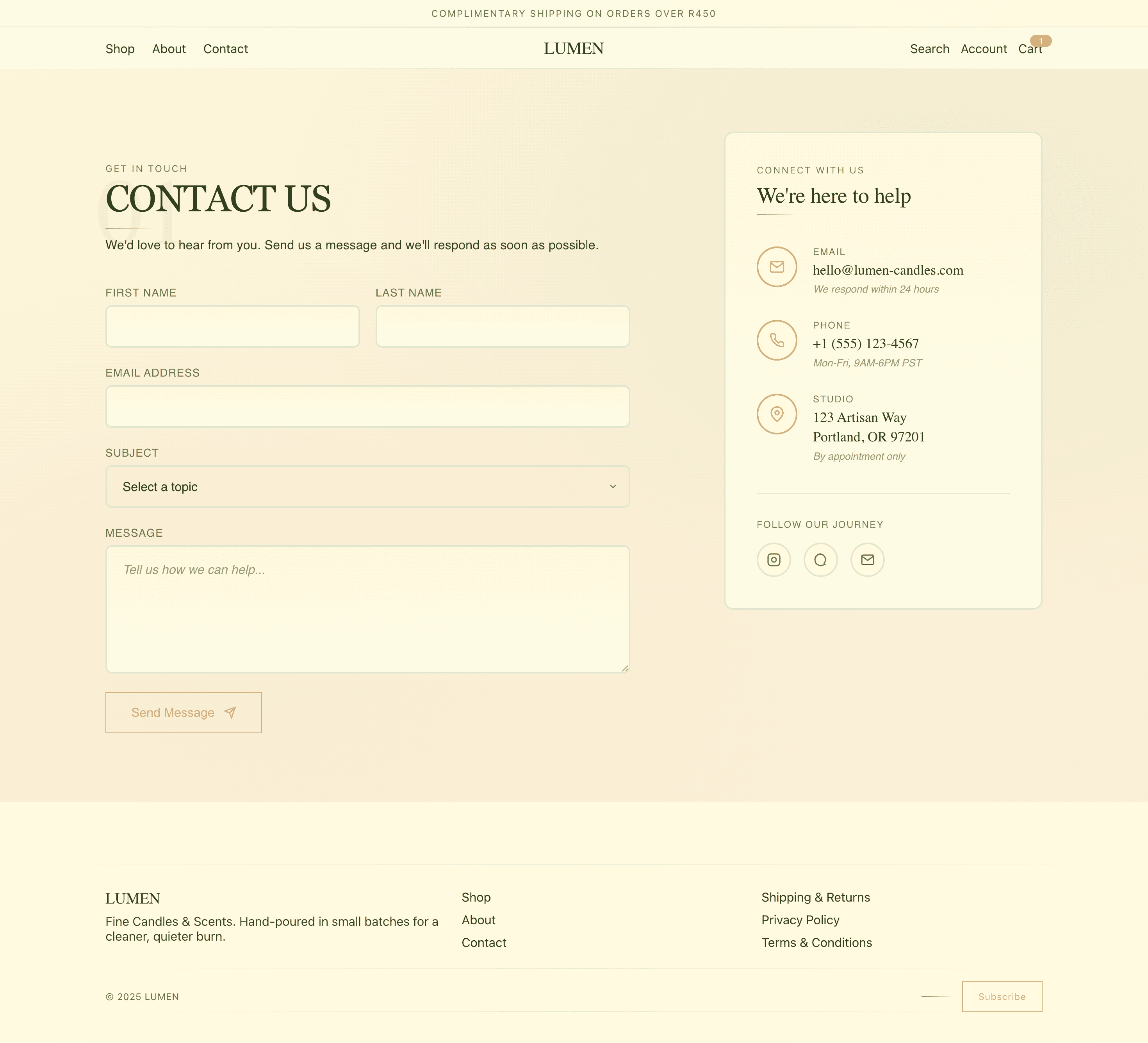 LUMEN Candles desktop screenshot 7